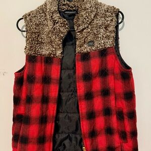 Simply Southern Red and Brown Plaid Vest